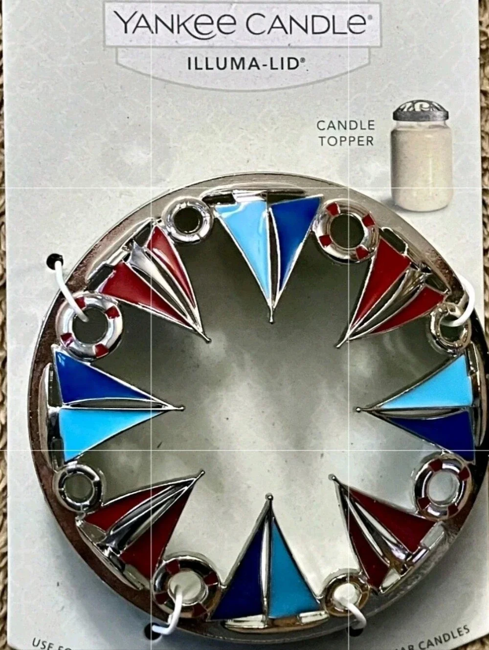 Yankee Candle Illumalid Sailboats Metal Topper For Original Jar Candle BNWT SO